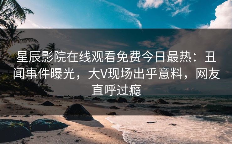 星辰影院在线观看免费今日最热：丑闻事件曝光，大V现场出乎意料，网友直呼过瘾