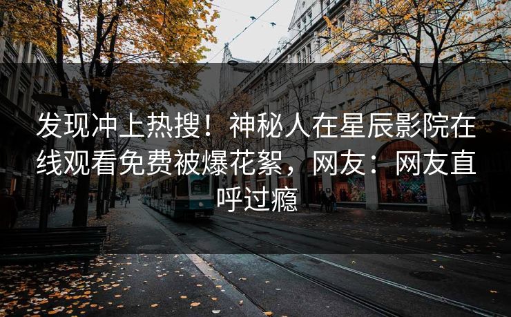 发现冲上热搜！神秘人在星辰影院在线观看免费被爆花絮，网友：网友直呼过瘾